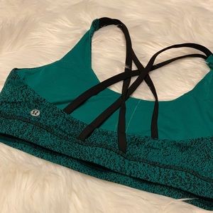 Lululemon teal-black sports bra